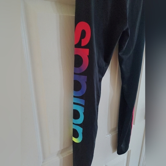 Like New Adidas rainbow Active Girls leggings Size XL 16 - Picture 3 of 6